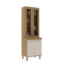 Ver imagem 1 de Cristaleira de 70 cm com 4 Portas Bege/Ipê/Cristalo