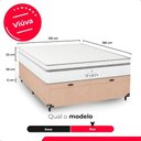 Ver imagem 6 de Cama Box Baú Viúva Bege + Colchão Paris Molas Branco Suede Bege/branco