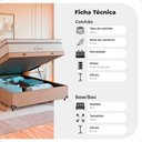 Ver imagem 5 de Cama Box Baú Viúva Bege + Colchão Paris Molas Branco Suede Bege/branco