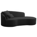 Ver imagem 1 de Divã Recamier Curvo Sala de Estar Inglaterra Lado Direito 200cm Bouclé Preto - Incasa Decor
