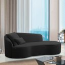 Ver imagem 2 de Divã Recamier Curvo Sala de Estar Inglaterra Lado Direito 200cm Bouclé Preto - Incasa Decor