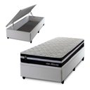 Ver imagem 1 de Conjunto Box Baú Solteirão Durham Branco 96x203x67 c/ Molas Ensacadas