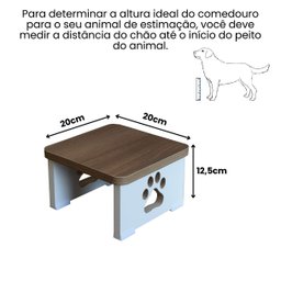 Base Comedouro Bebedouro Elevado Pet Mdf Cachorro - 3