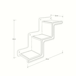 Escadinha Celine para Gatos Verde 3 Degraus - Subindo para Direita 64cm x 25cm x 49cm - 3