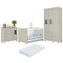 Ver imagem 2 de Quarto de Bebê Completo Berço Americano 3 em 1 Colchão Incluso Ternura Multimóveis MP4671 Off White