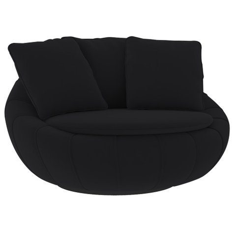 Poltrona Giratória 127cm Golden Veludo Preto - Sallar Home