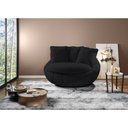 Ver imagem 2 de Poltrona Giratória 127cm Golden Veludo Preto - Sallar Home