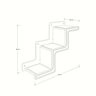 Escadinha Celine para Gatos Branca 3 Degraus - Subindo para Esquerda 64cm x 25cm x 49cm - 3