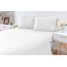 Jogo Lençol 4 Peças Super king Size Com Elástico para Cama Box Padrão Grande:Branco - 1