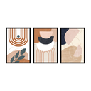 Ver imagem 1 de Kit 3 Quadros para Decoração Geométrico Sala Escritório Moldura Preta