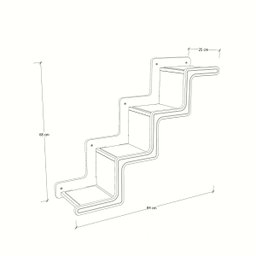 Escadinha Celine para Gatos 4 Degraus - Subindo para Esquerda A 68cm x L 25cm x C 84cm  - 3