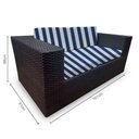 Ver imagem 2 de Conjunto Bora Bora Escuro - 1 Sofá 2 Lugares + 2 Poltronas + 1 Mesa de Centro - Patmos