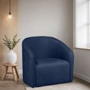 Ver imagem 3 de Poltrona Decorativa para Sala de Estar Confortável Recepção Escritório Lara Veludo Azul Marinho
