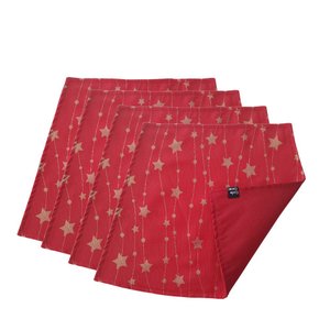 Jogo Americano Luxo Estrela Cadente Vermelho Dupla face 4 UN