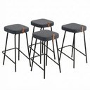 Ver imagem 1 de Kit 04 Banquetas Altas Cozinha e Área Gourmet Vik Estofada Linho Grafite - Desk Design