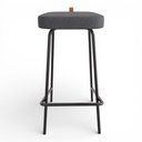 Ver imagem 5 de Kit 04 Banquetas Altas Cozinha e Área Gourmet Vik Estofada Linho Grafite - Desk Design
