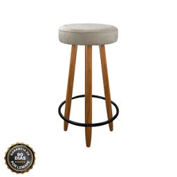 Kit 3 Banqueta Altas Madeira Maciça para Cozinha Bar Balcão Bistro Bancada Bege - 5