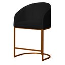 Ver imagem 1 de Banco Banqueta Alta Poltrona Mia Base de Metal Bronze Suede Cor:preto