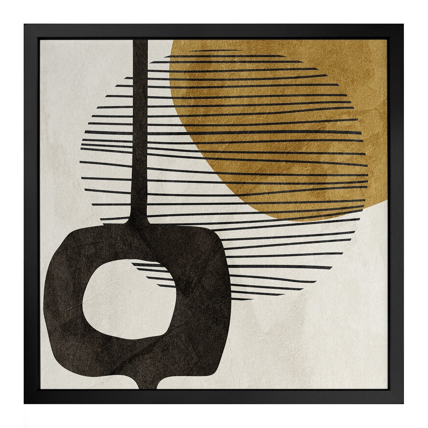 Quadro 50cm X 50cm Três Formas Abstratas Tropical Artes - 1