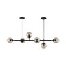 Lustre Pendente Jabuticaba Jabuti Preto com 6 Bolas Globos Esféras Âmbar Moderno Luxo Inl91 - 3