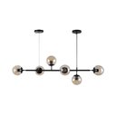Ver imagem 3 de Lustre Pendente Jabuticaba Jabuti Preto com 6 Bolas Globos Esféras Âmbar Moderno Luxo Inl91
