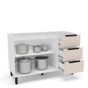 Ver imagem 3 de Balcão de Cozinha Meena 120x81cm com 3 Gavetas e 2 Portas Branco/Creme 250013