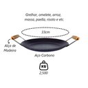 Ver imagem 3 de Chapa Disco Arado Aço Carbono Bifeteira Alça Madeira 33cm