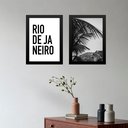 Ver imagem 1 de Kit 2 Quadros Rio de Janeiro - Vidigal 45x34cm - com Vidro:moldura Branca