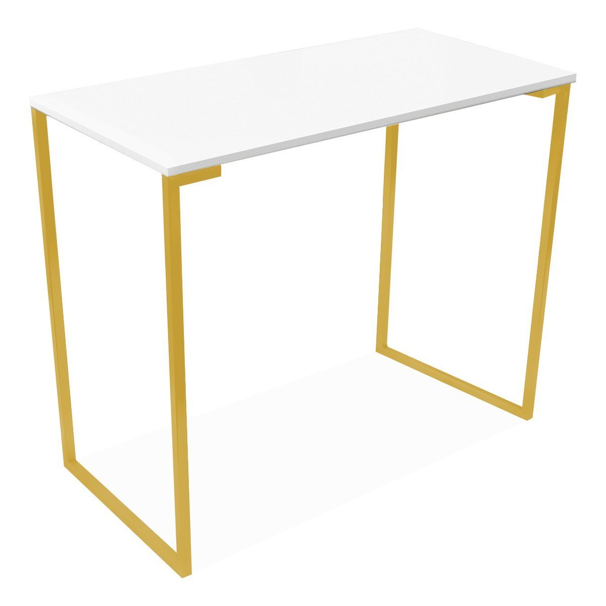 Mesa Notebook Dourado com Branco Computador 90cm Home Office - 3