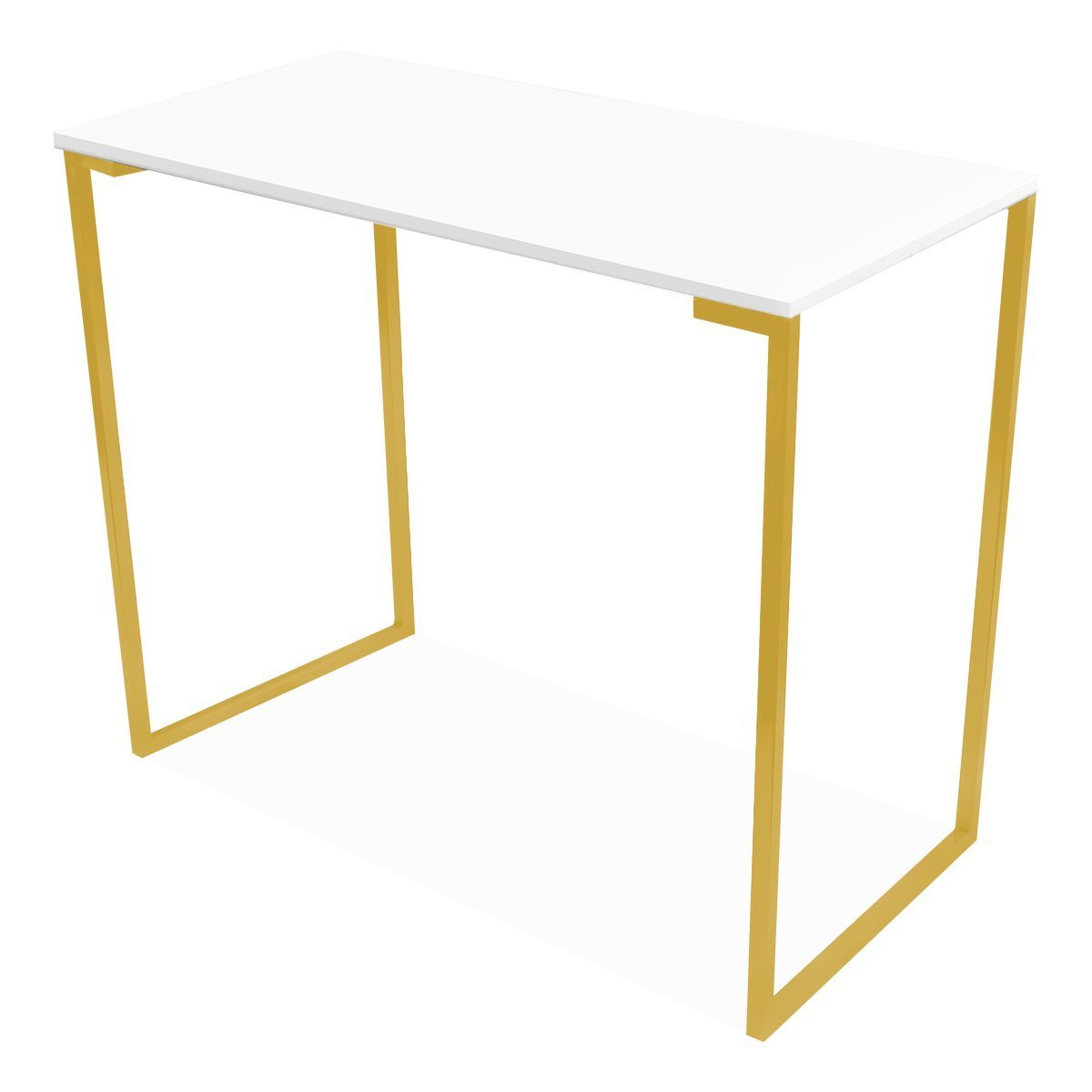 Mesa Notebook Dourado com Branco Computador 90cm Home Office - 2