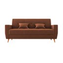 Ver imagem 4 de Sofá Cama Rocoo 205cm Reclinável Veludo Terracota - Sallar Home