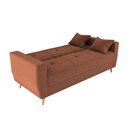 Ver imagem 5 de Sofá Cama Rocoo 205cm Reclinável Veludo Terracota - Sallar Home