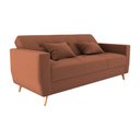 Ver imagem 1 de Sofá Cama Rocoo 205cm Reclinável Veludo Terracota - Sallar Home