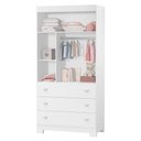 Ver imagem 3 de Dormitório Infantil New Katatau Guarda Roupa, Cômoda e Berço Mini Cama Branco Brilho - Reller Mó