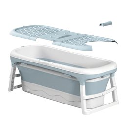 Banheira Ofurô Dobrável Portátil Adulto 220 Litros Azul 128 Cm Vg+ - 3