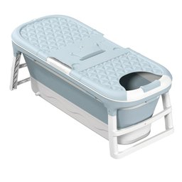 Banheira Ofurô Dobrável Portátil Adulto 220 Litros Azul 128 Cm Vg+ - 5