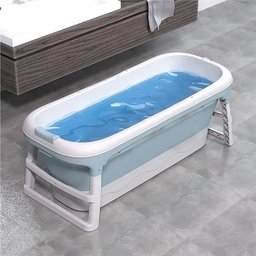 Banheira Ofurô Dobrável Portátil Adulto 220 Litros Azul 128 Cm Vg+ - 7