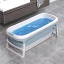 Ver imagem 7 de Banheira Ofurô Dobrável Portátil Adulto 220 Litros Azul 128 Cm Vg+