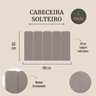 Cabeceira Solteiro 100x60 Cama Box Modulada Arredondada Linho Castor - 2
