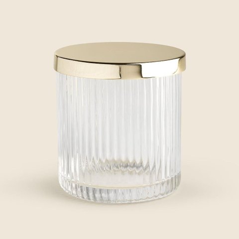 Porta Algodão Glass Dourado - A\casa