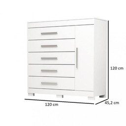 Comoda Rayane Prime C/sapateira 100% Mdf - Branco - 4