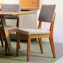 Ver imagem 5 de Conjunto de Jantar Mesa Avena 6 Cadeiras Ella - Canella C/ Mescla Cinza