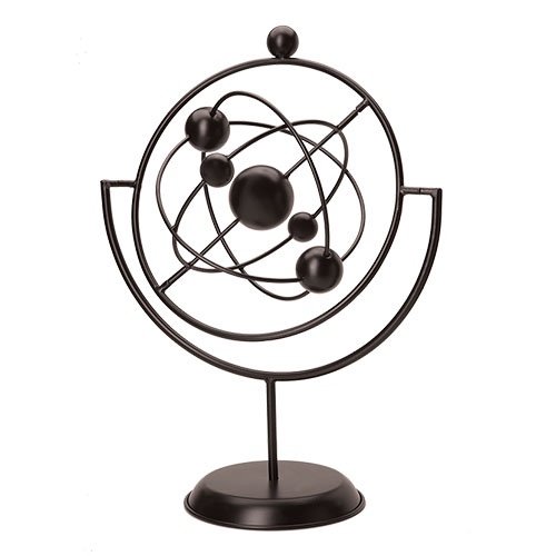 Escultura em metal globo decorativo preto - 1