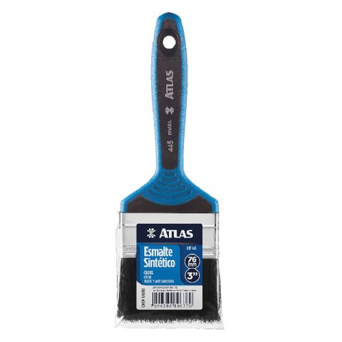 Trincha Dupla Cerda Preta Longa 3 Pol. Atlas Ref. 445 3"