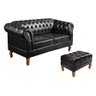 Sofá Dom Pedro Chesterfield 2 Lugares e Puff Captonê Couríssimo Bella Decor - 1