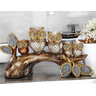 Enfeite Decorativo para Mesa Família Coruja no Tronco - 3