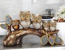 Ver imagem 3 de Enfeite Decorativo para Mesa Família Coruja no Tronco