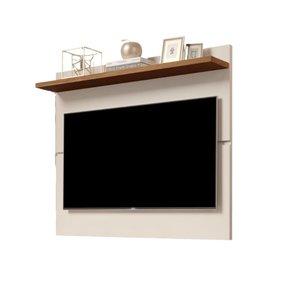 Painel para TV até 40" Sala Pequena Vivare 1.08 Giga Móveis:OffWhite/Freijó