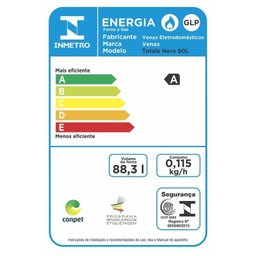 Forno de Embutir a Gas 90L Totale Nero GIIi Gas Glp 127V - 10