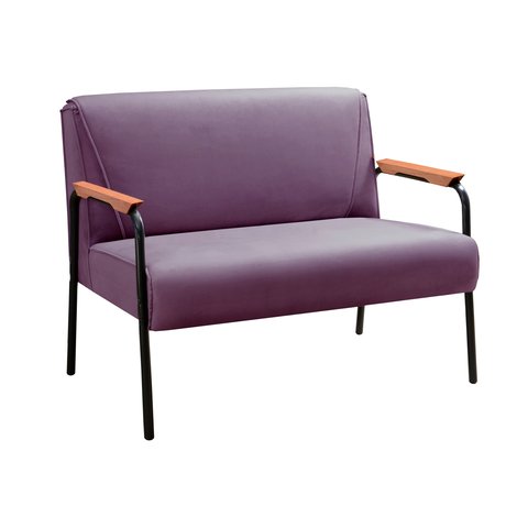 Namoradeira Decorativa Jade Braços Fixo -  Veludo Roxo
